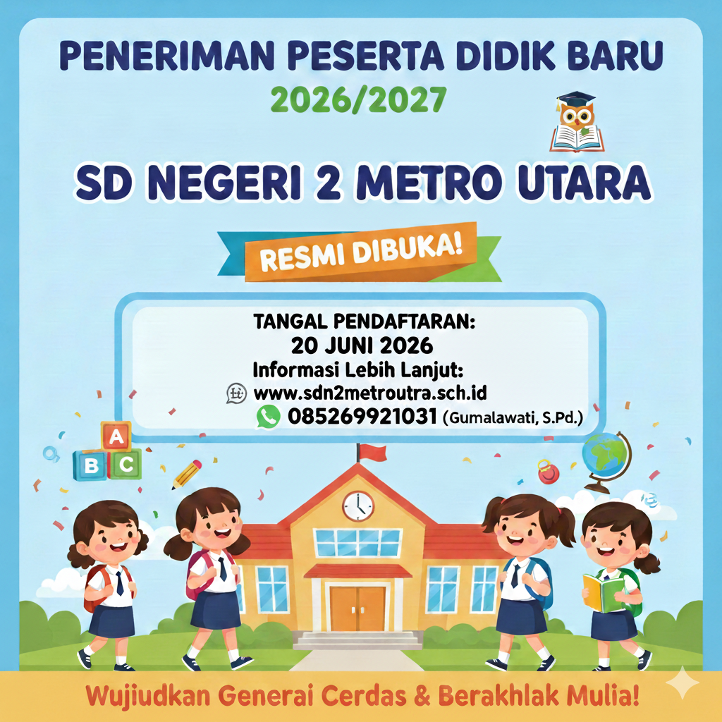 Pengumuman PPDB SDN 2 Metro Utara